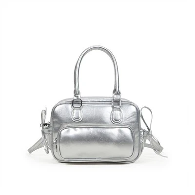 Metallic zilveren designertas
