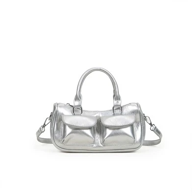 Zilveren mini-crossbodytas